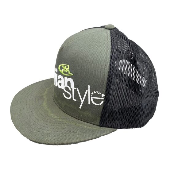 HAWAIIAN STYLE The Classics Hat Cap Snapback Black Trucker HI Flag Print Islands - Picture 3 of 9